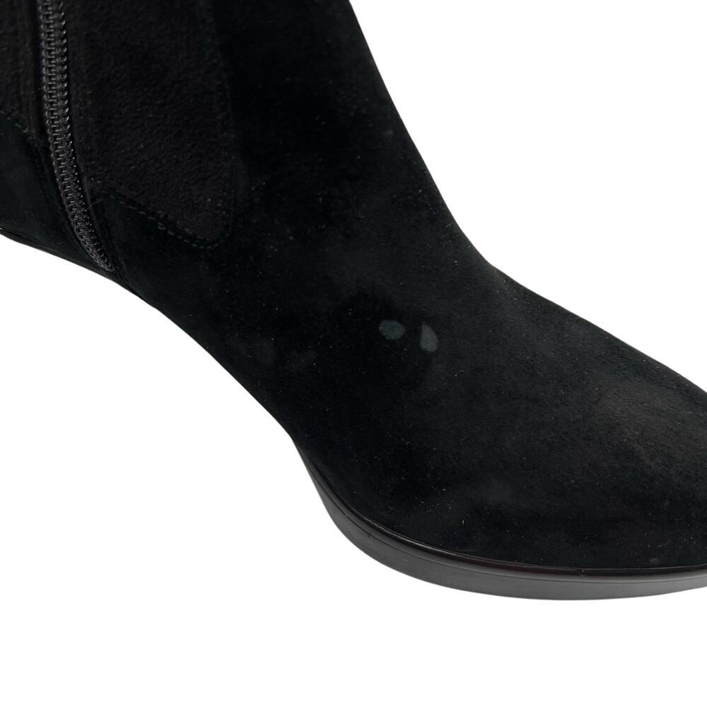 Donald Pliner Size 9 Italia Suede Boots Bootie‎ Black 3" Stiletto Heel Zip Ankle - Picture 4 of 16